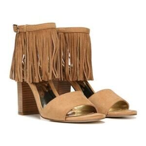 Carlos By Carlos Santana Brulee Gilda Suede Fringe Ankle Strap Heel, Women's 9M